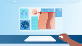 Moderne Illustration aus dem Erklärvideo für Tritec Electronic, produziert von M'splain. Visualisierung einer animierten medizinischen Benutzeroberfläche für Healthcare- und MedTech-Anwendungen. 